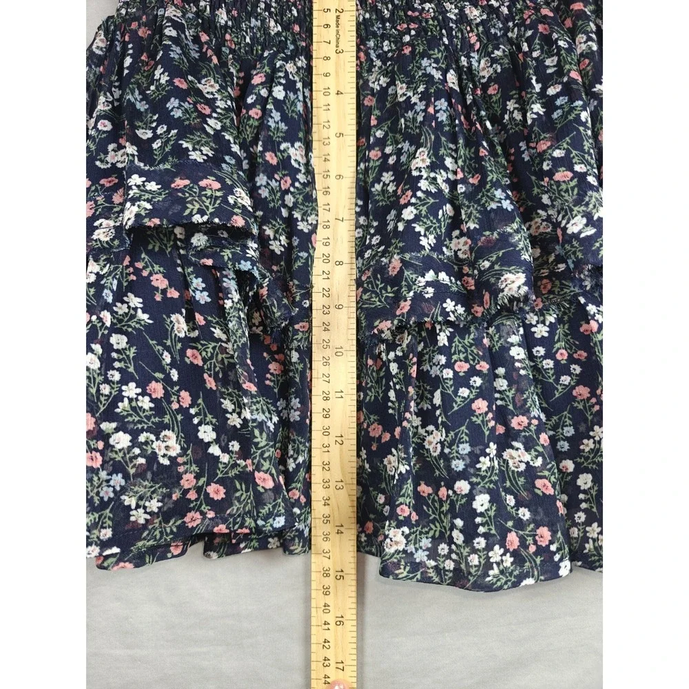 Muche et Muchette Mini Ruffle skirt Navy‎ Floral One Size
